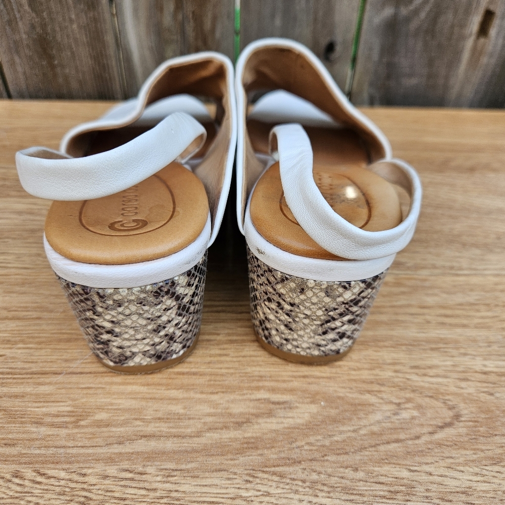 Corso Como Geox Women's White and Brown Wedge Sandals Size 7.5 - Picture 10 of 16